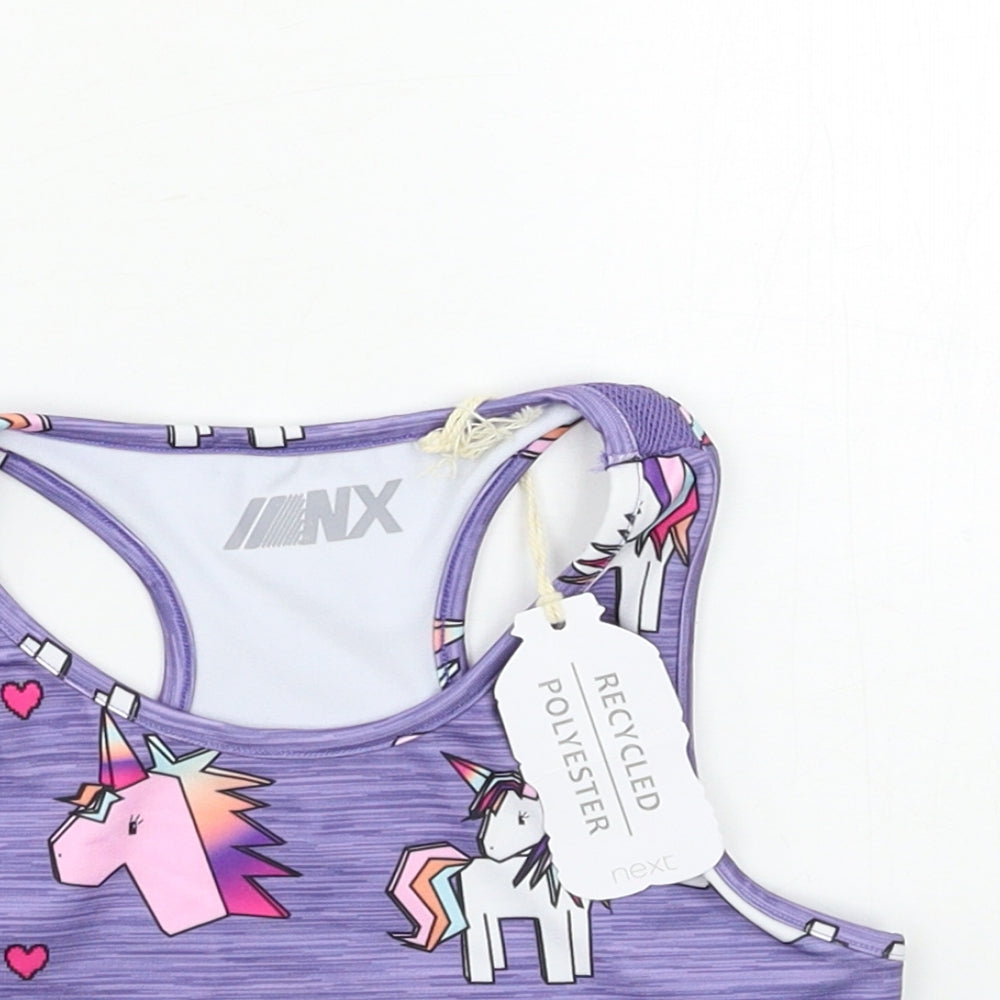 NEXT Girls Purple Geometric  Basic Tank Size 9-10 Years