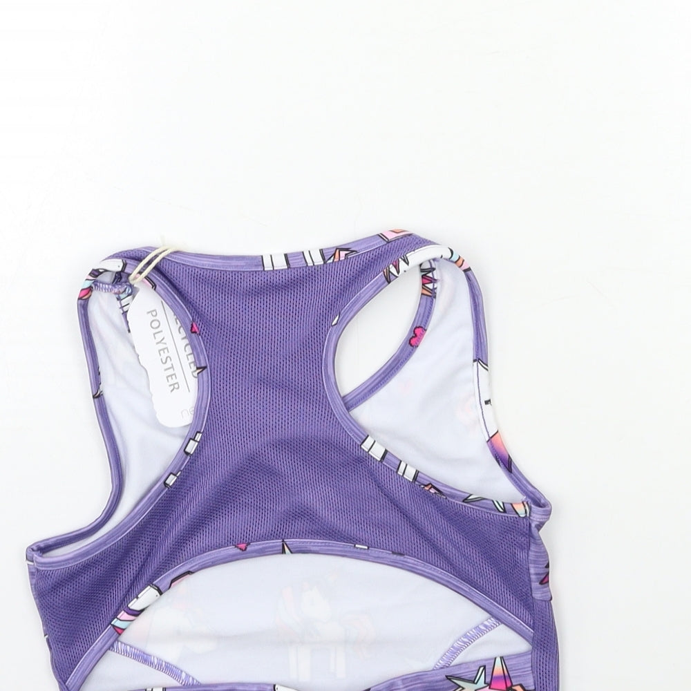 NEXT Girls Purple Geometric  Basic Tank Size 9-10 Years