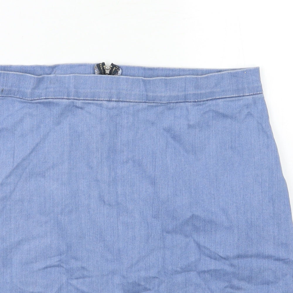 Boohoo Womens Blue  Denim Mini Skirt Size 16