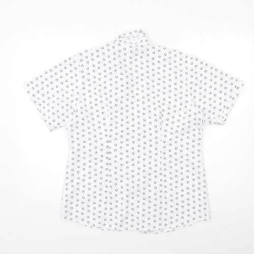 Meltemi Womens White Polka Dot  Basic Blouse Size 10