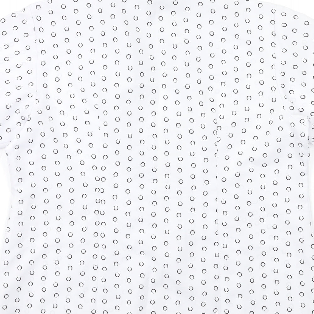 Meltemi Womens White Polka Dot  Basic Blouse Size 10