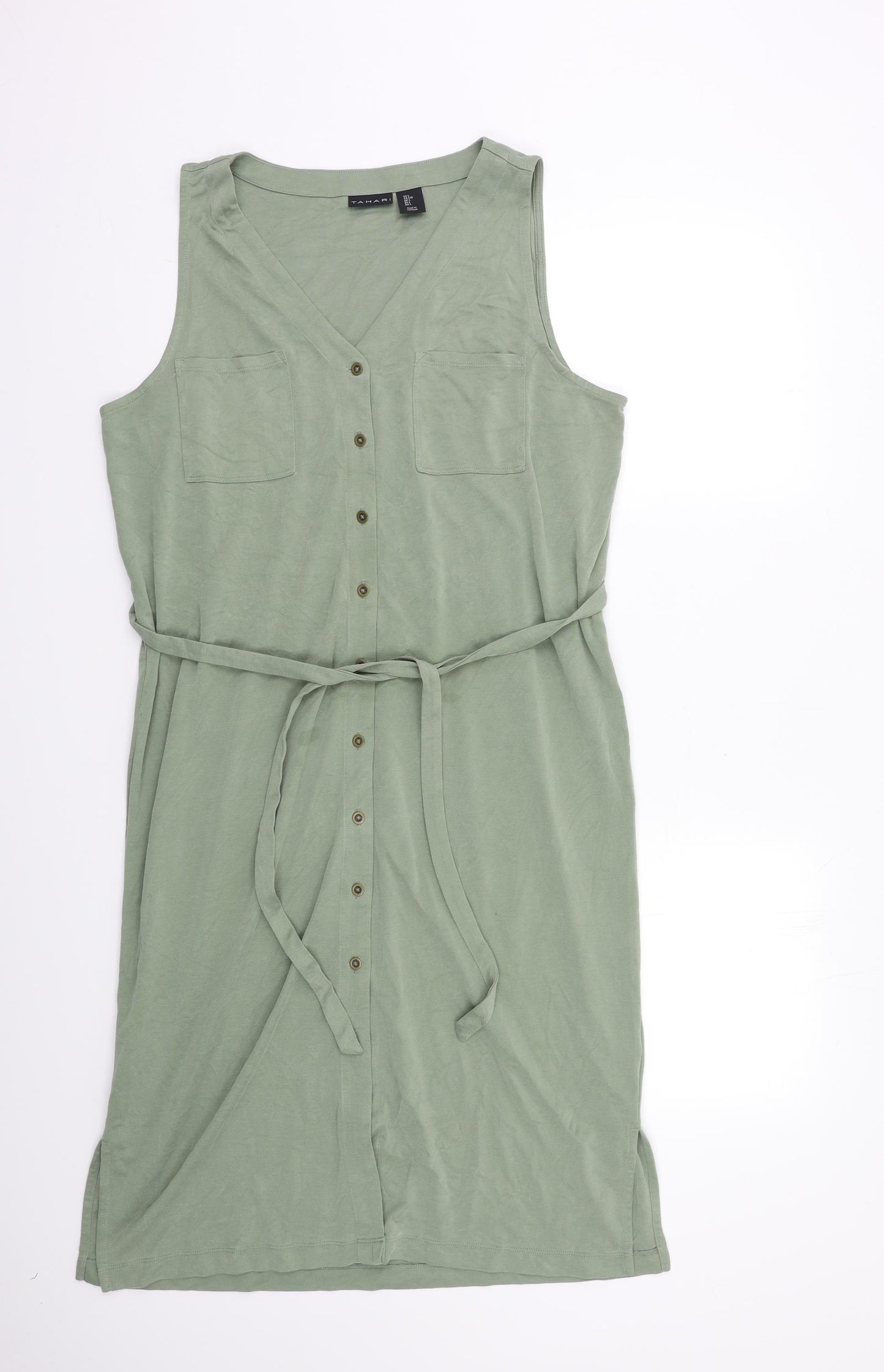 Tahari Womens Green   Tank Dress  Size L