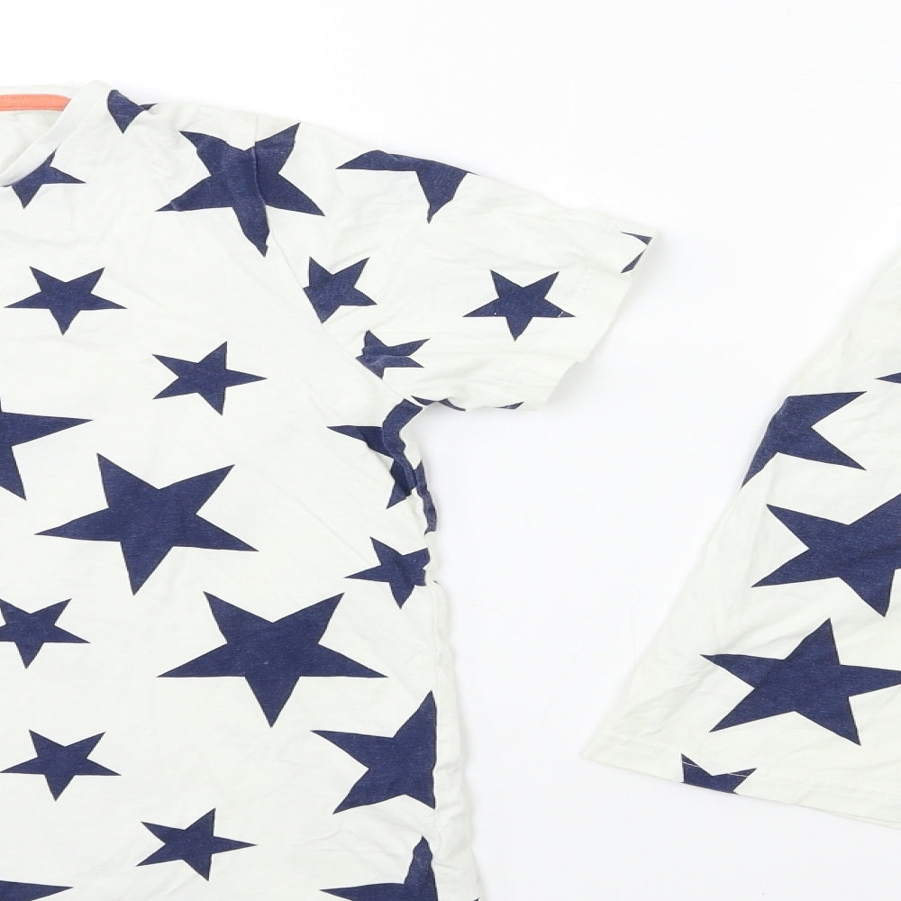 Marks and Spencer Boys White Geometric   Pyjama Set Size 11-12 Years