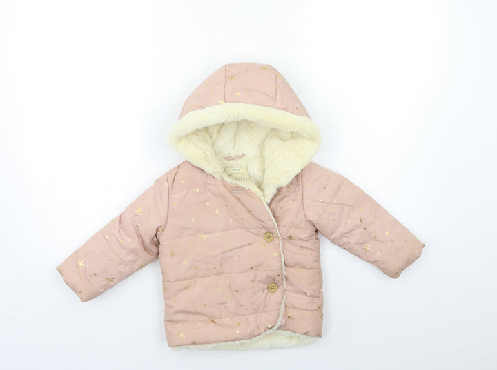 George Baby Pink   Puffer Jacket Coat Size 9-12 Months