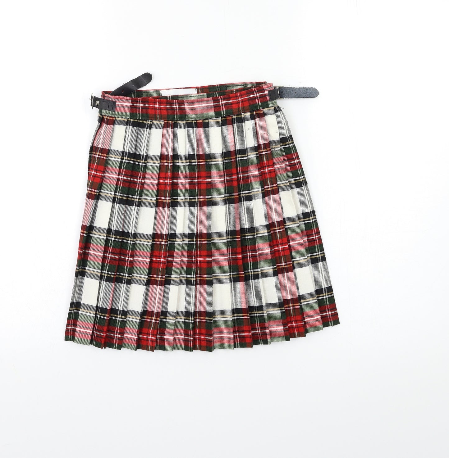 Preworn Girls Red Check  Wrap Skirt Size 10 Years