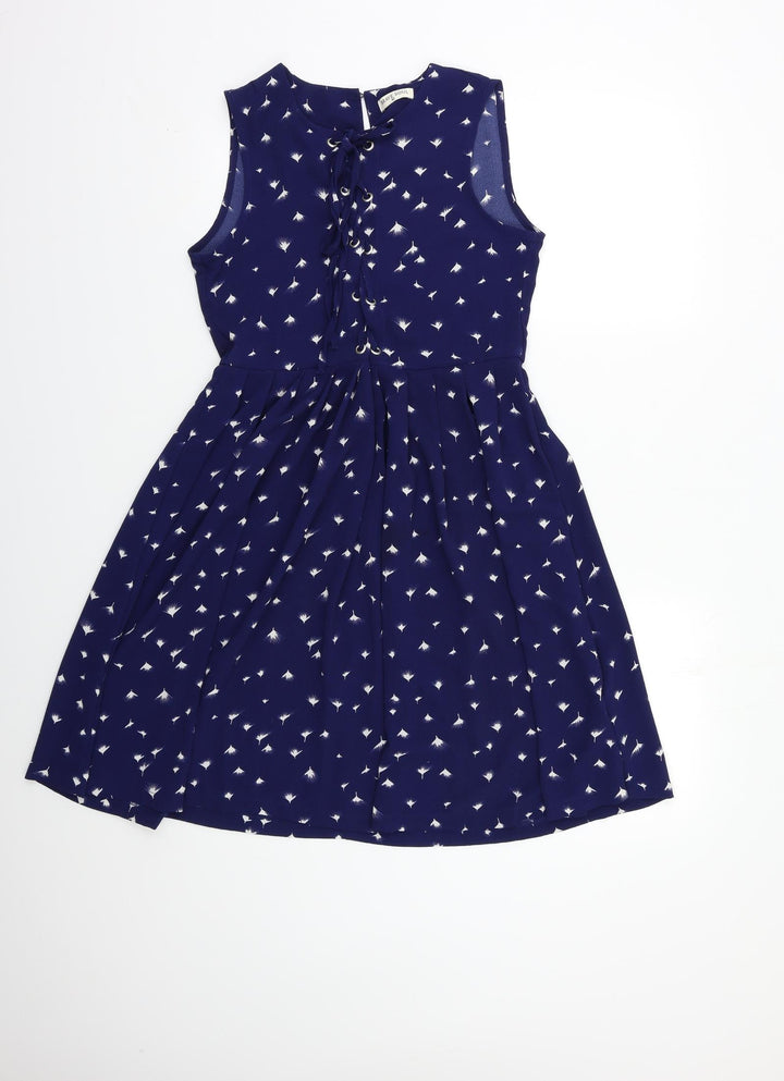 Brave Soul Womens Blue Floral Shift Size XS