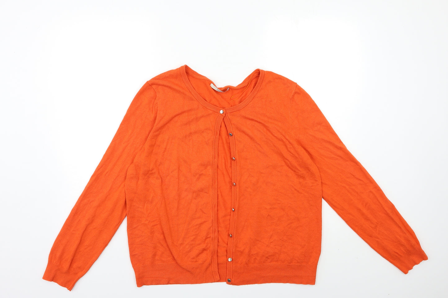 George Womens Orange  Knit Cardigan Jumper Size 16
