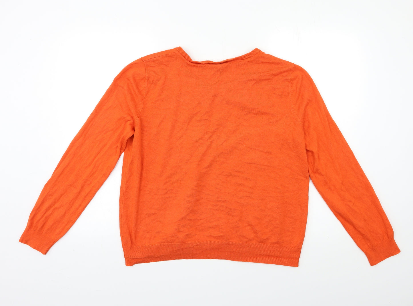 George Womens Orange  Knit Cardigan Jumper Size 16