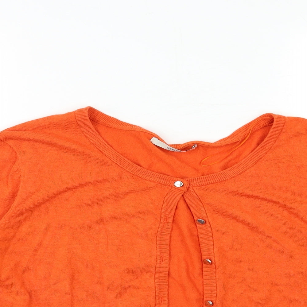 George Womens Orange  Knit Cardigan Jumper Size 16