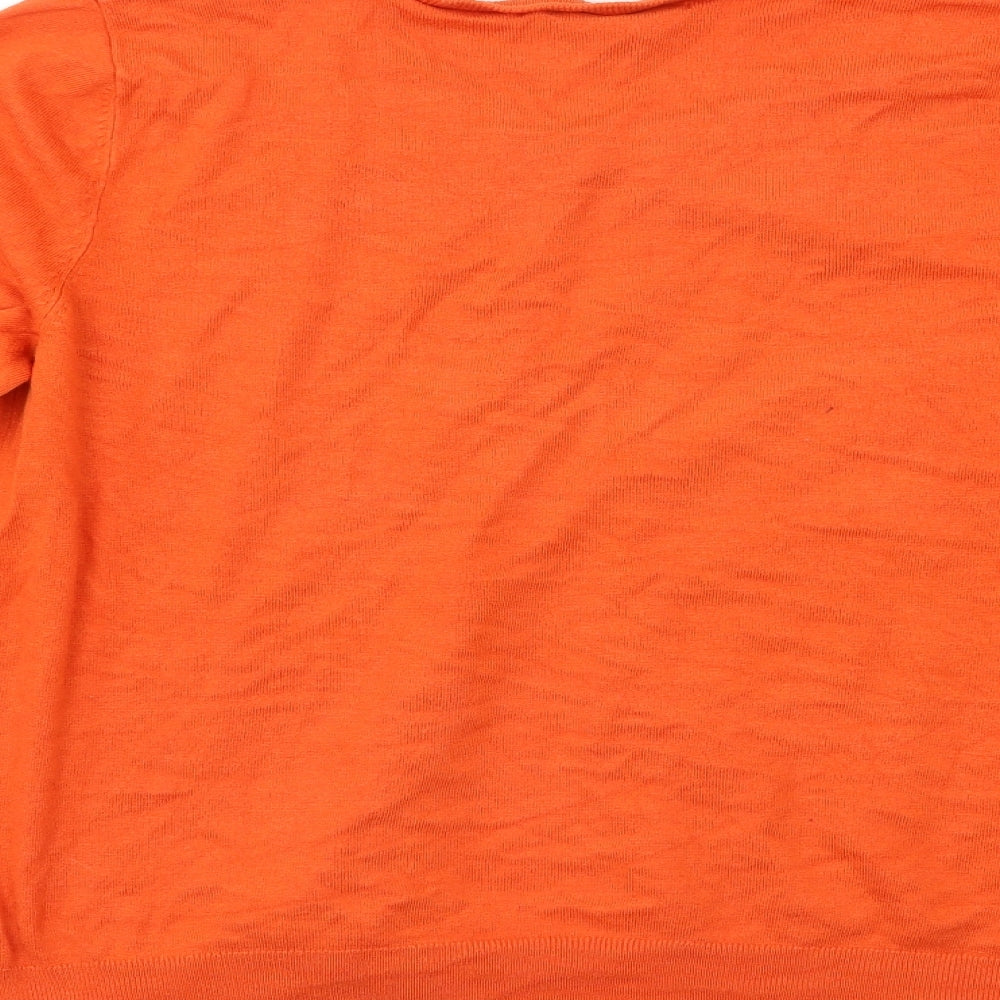 George Womens Orange  Knit Cardigan Jumper Size 16