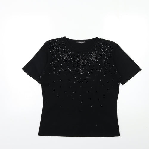 Berkertex Womens Black  Knit Pullover Jumper Size 10