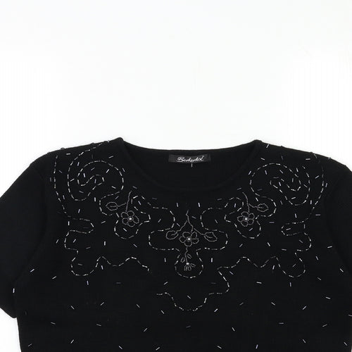 Berkertex Womens Black  Knit Pullover Jumper Size 10