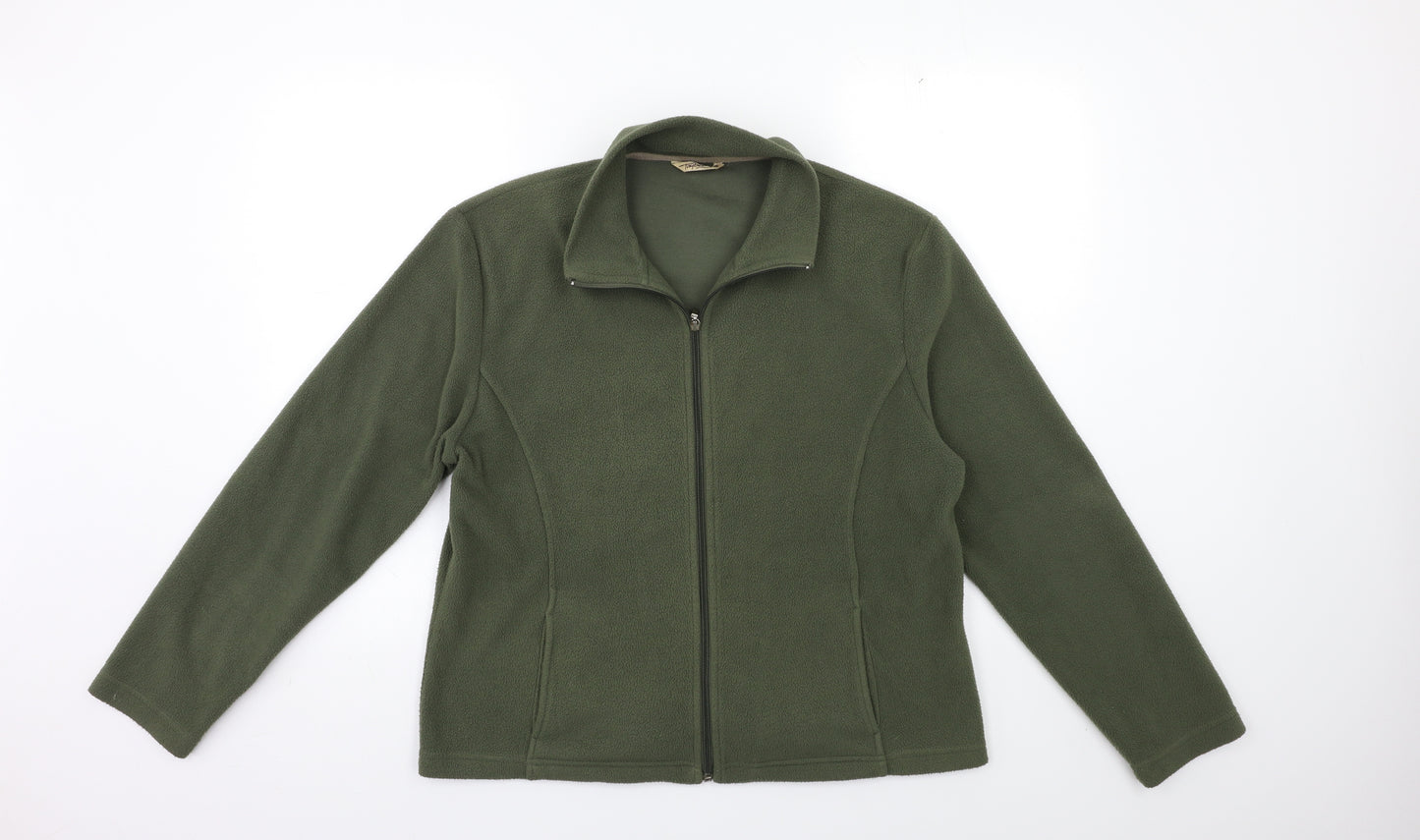 tayberry Womens Green  Fleece Jacket Coat Size 14