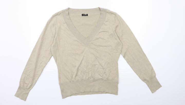F&F Womens Beige Knit Pullover Jumper Size 16