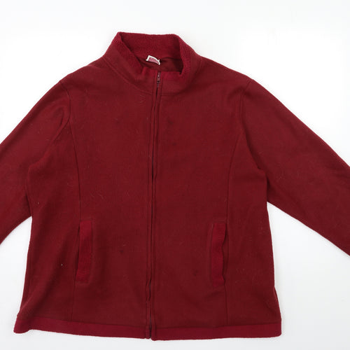 Anne De Lancay Womens Red  Fleece Jacket  Size 18
