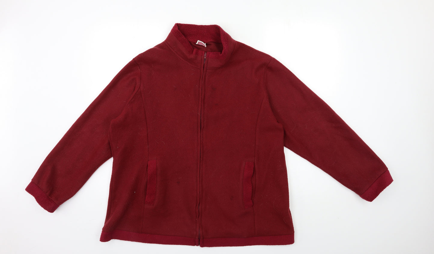 Anne De Lancay Womens Red  Fleece Jacket  Size 18