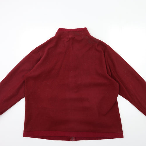 Anne De Lancay Womens Red  Fleece Jacket  Size 18