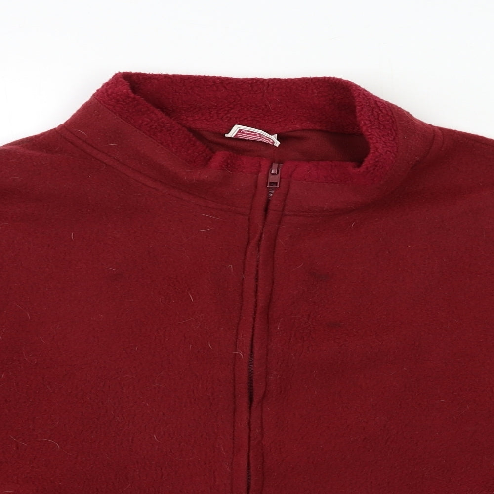 Anne De Lancay Womens Red  Fleece Jacket  Size 18