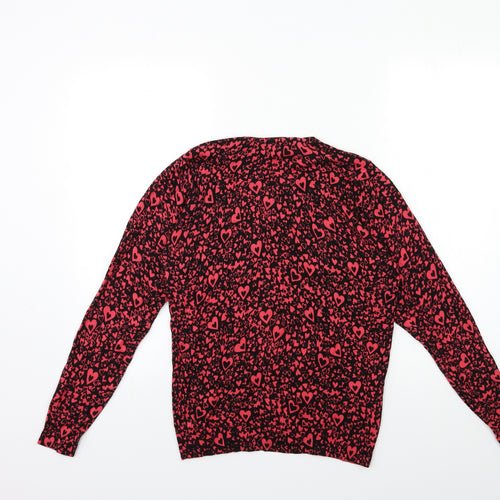TU Womens Pink Floral Knit Cardigan Jumper Size 14