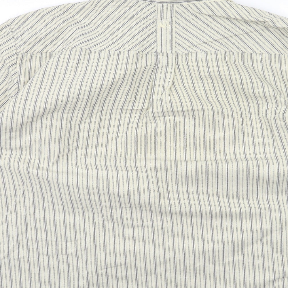 MANTARAY PRODUCTS Mens Beige Striped   Button-Up Size XL