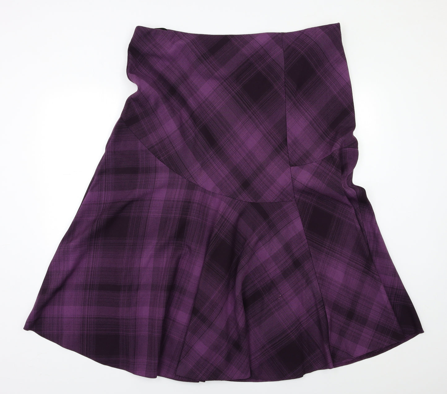 ISLE Womens Purple Check  Flare Skirt Size 20