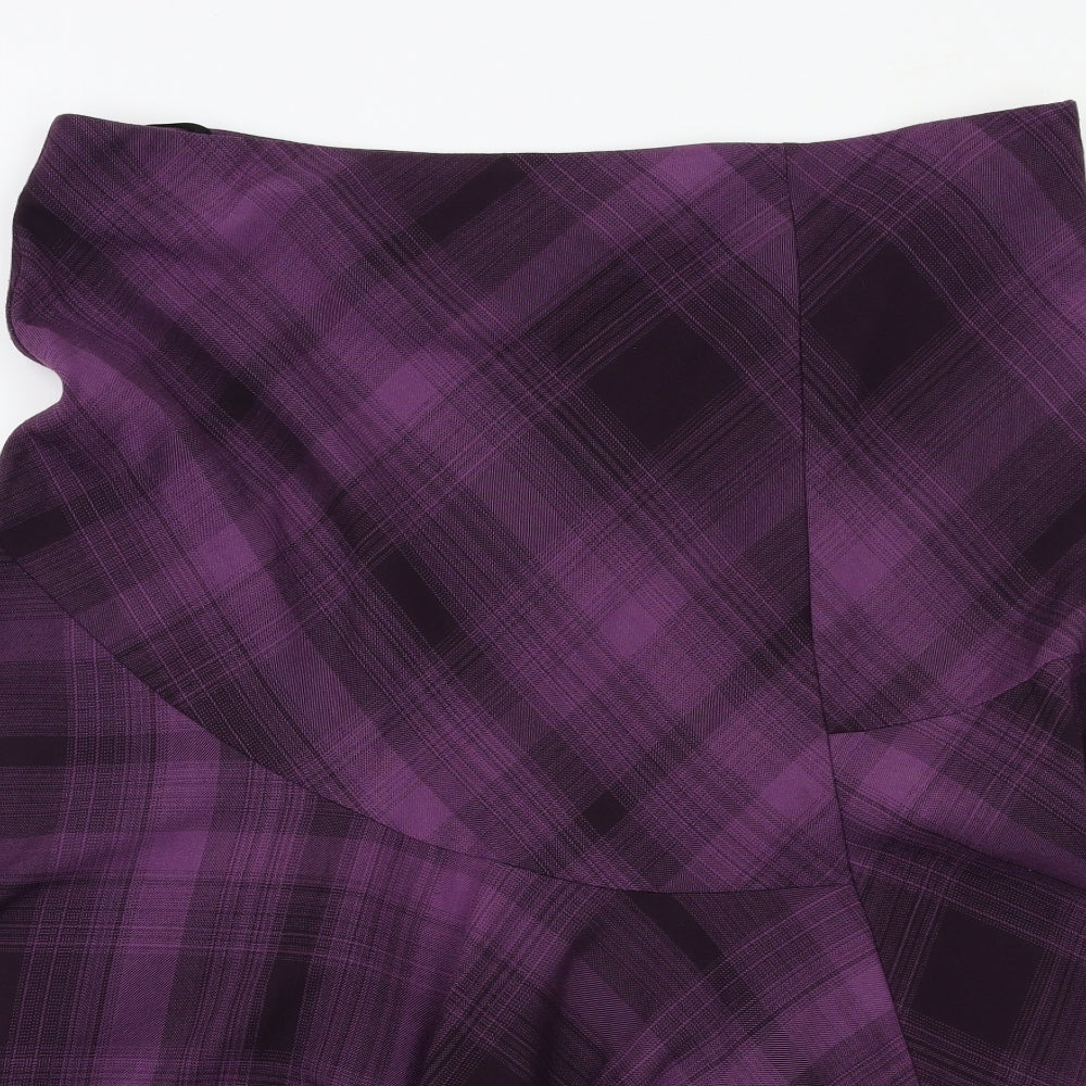 ISLE Womens Purple Check  Flare Skirt Size 20
