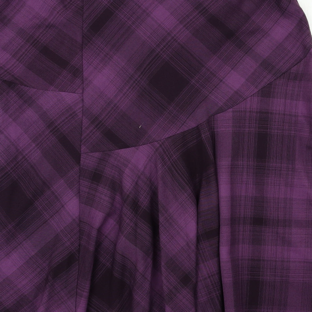 ISLE Womens Purple Check  Flare Skirt Size 20