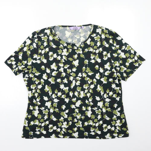 Honor Milburn Womens Green Floral  Basic T-Shirt Size 20