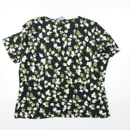 Honor Milburn Womens Green Floral  Basic T-Shirt Size 20