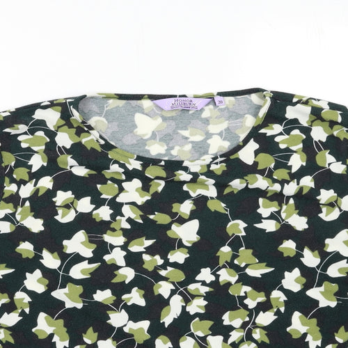Honor Milburn Womens Green Floral  Basic T-Shirt Size 20