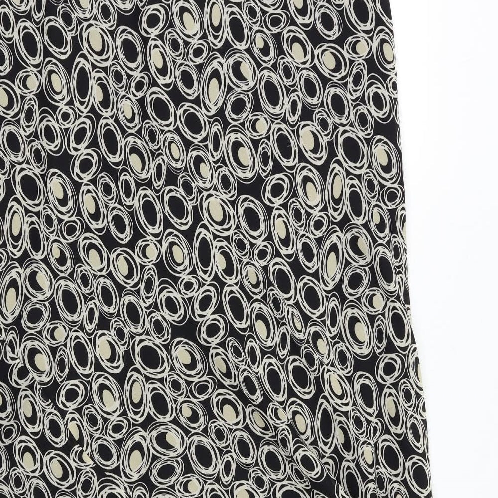 Bonmarché Womens Black Geometric Rayon Flare Skirt Size 20