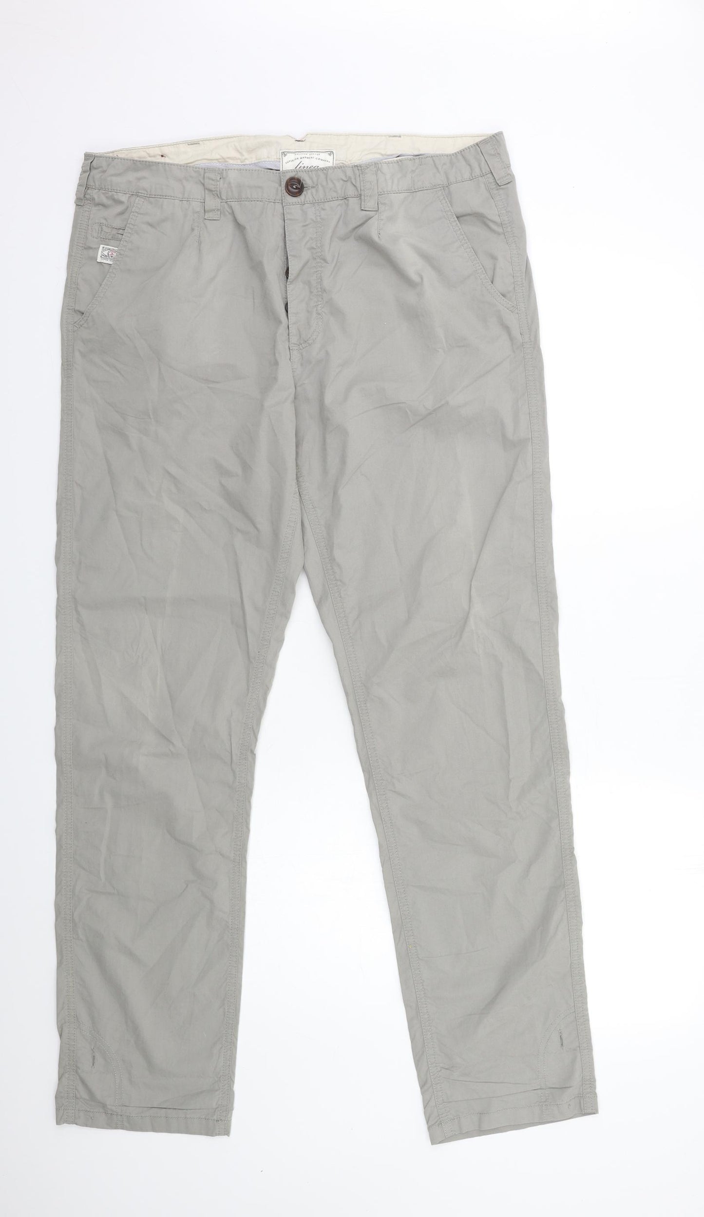 Linea Mens Grey   Chino Trousers Size M L30 in
