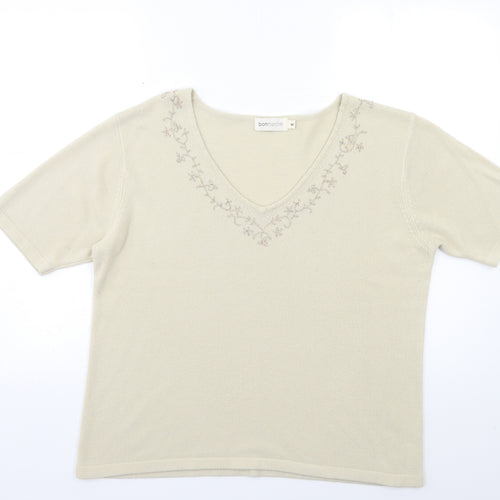 Bonmarché Womens Beige  Knit Pullover Jumper Size M