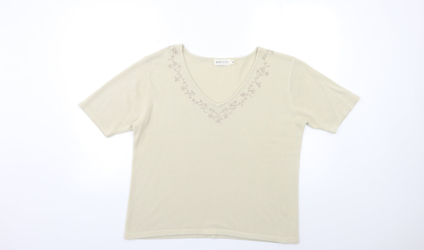 Bonmarché Womens Beige  Knit Pullover Jumper Size M
