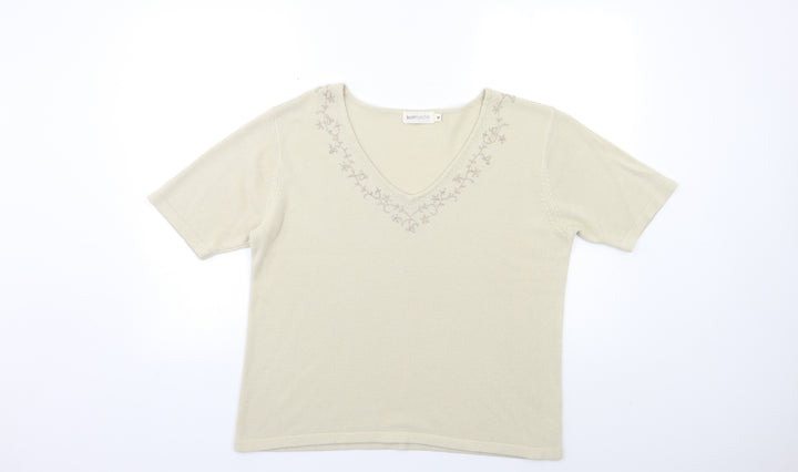 Bonmarché Womens Beige Knit Pullover Jumper Size M