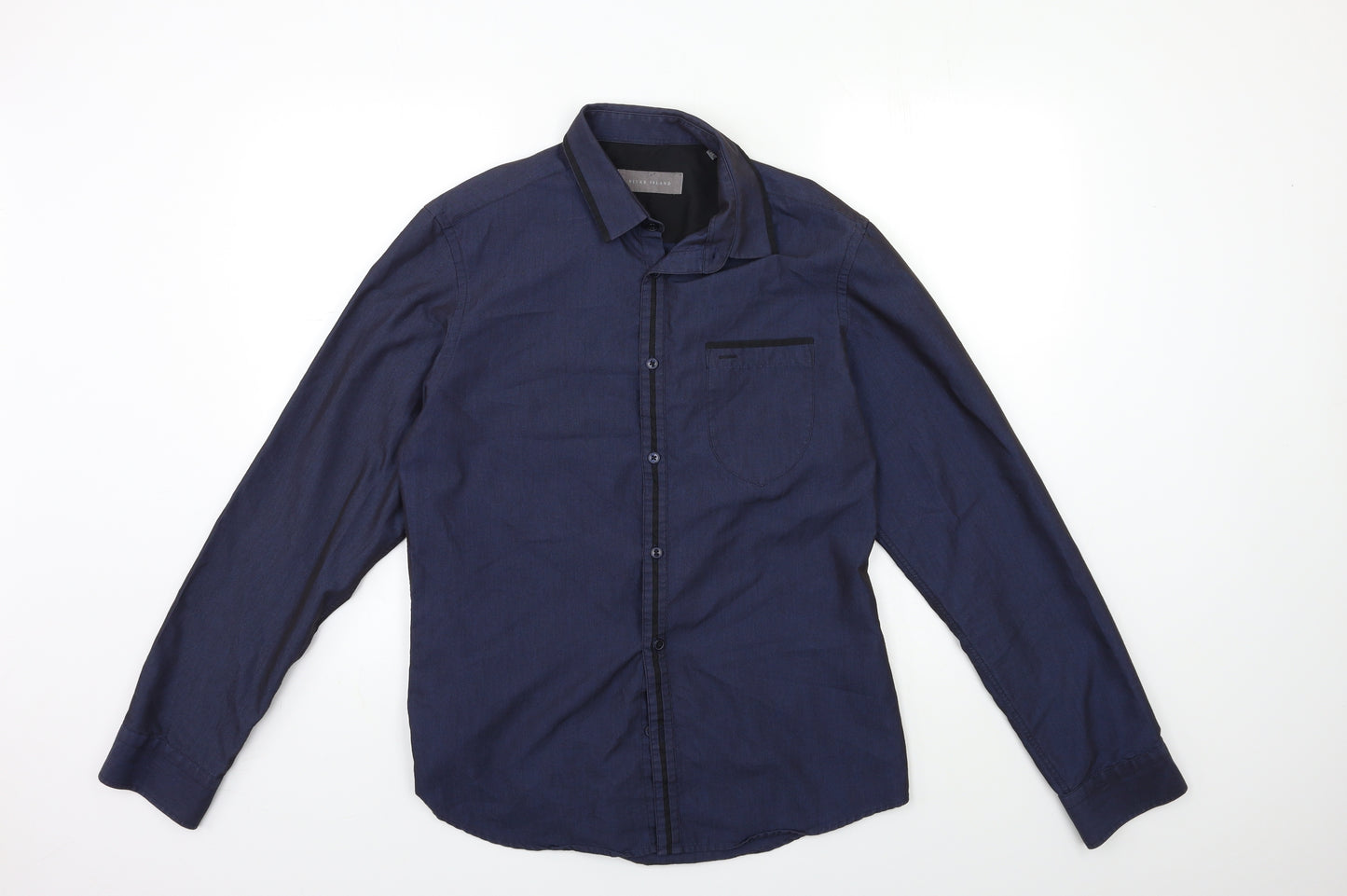 River Island Mens Blue    Dress Shirt Size M