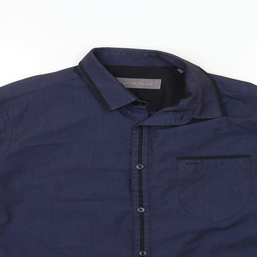 River Island Mens Blue    Dress Shirt Size M