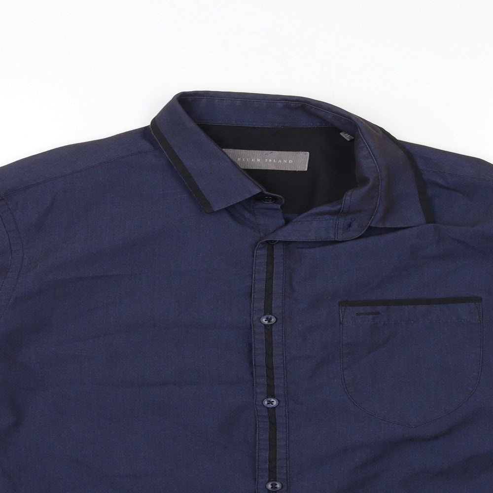 River Island Mens Blue    Dress Shirt Size M