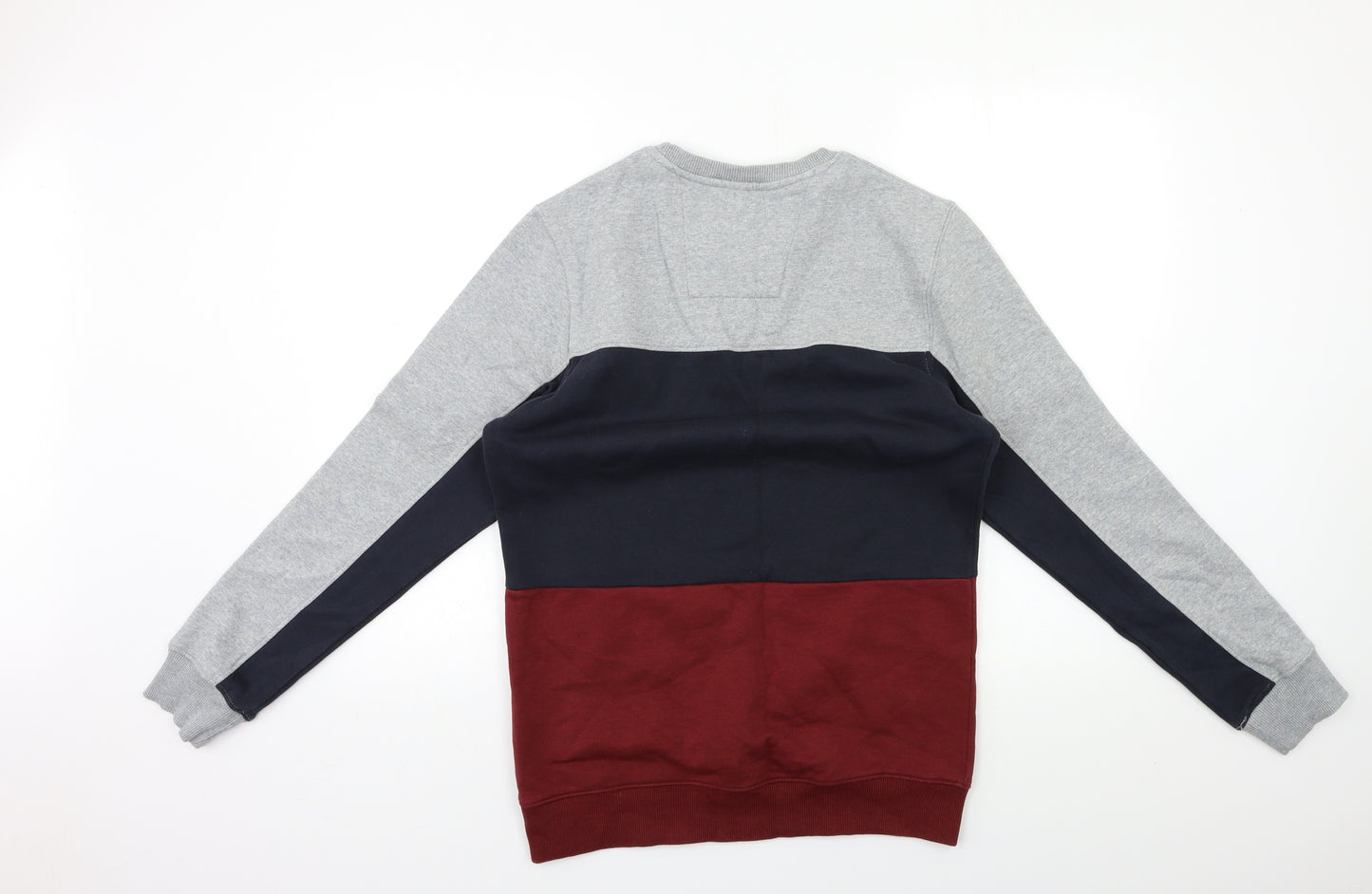 F&F Mens Grey Striped  Pullover Sweatshirt Size S