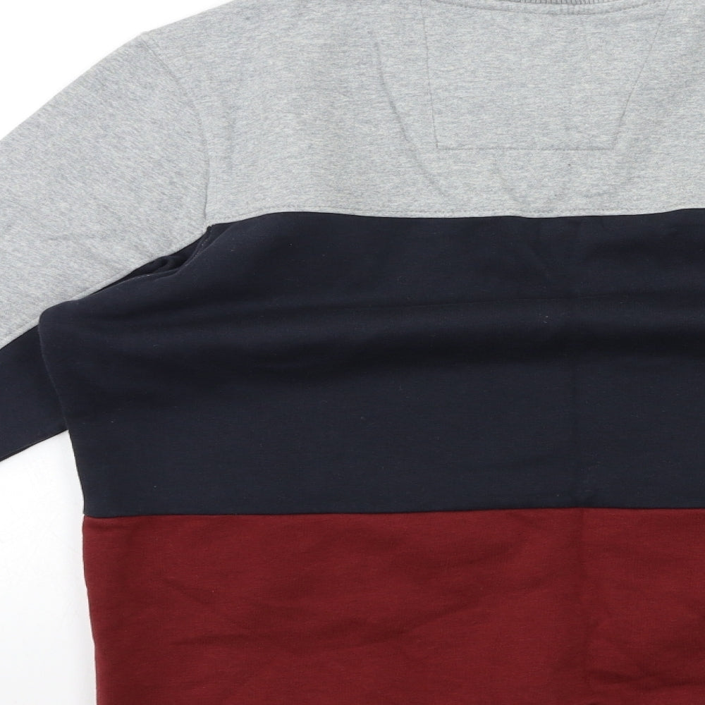 F&F Mens Grey Striped  Pullover Sweatshirt Size S