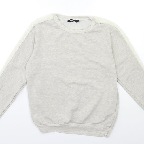 Boohoo Womens Grey   Pullover Sweatshirt Size 8