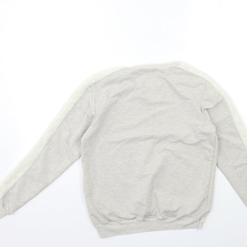 Boohoo Womens Grey   Pullover Sweatshirt Size 8