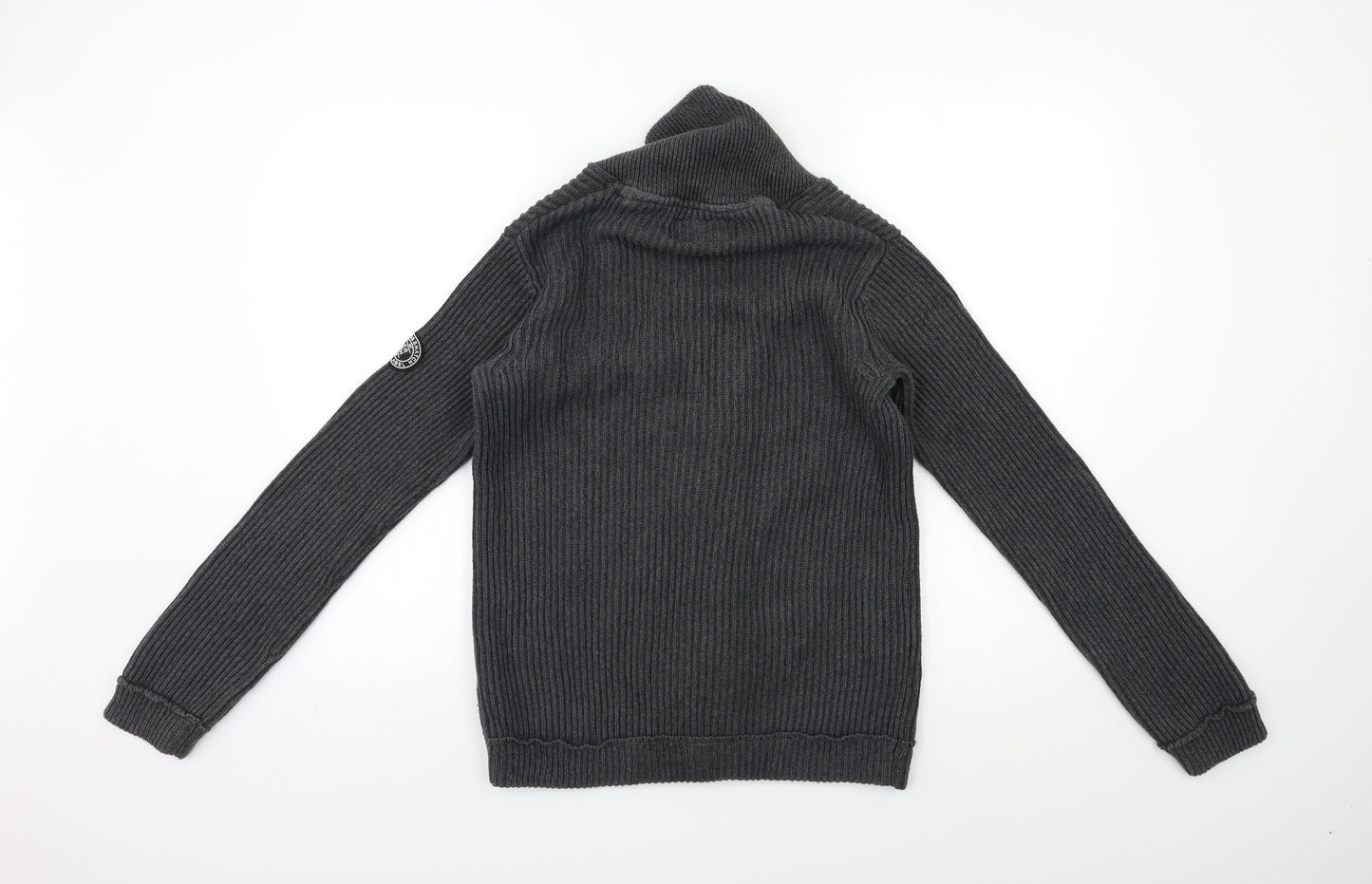 Crosshatch Womens Grey  Knit Cardigan Jumper Size S