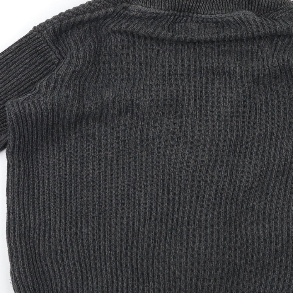 Crosshatch Womens Grey  Knit Cardigan Jumper Size S