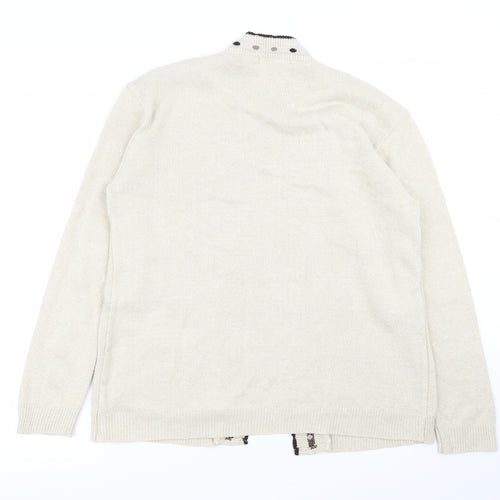 pure fashion Womens Beige Polka Dot  Cardigan Jumper Size M
