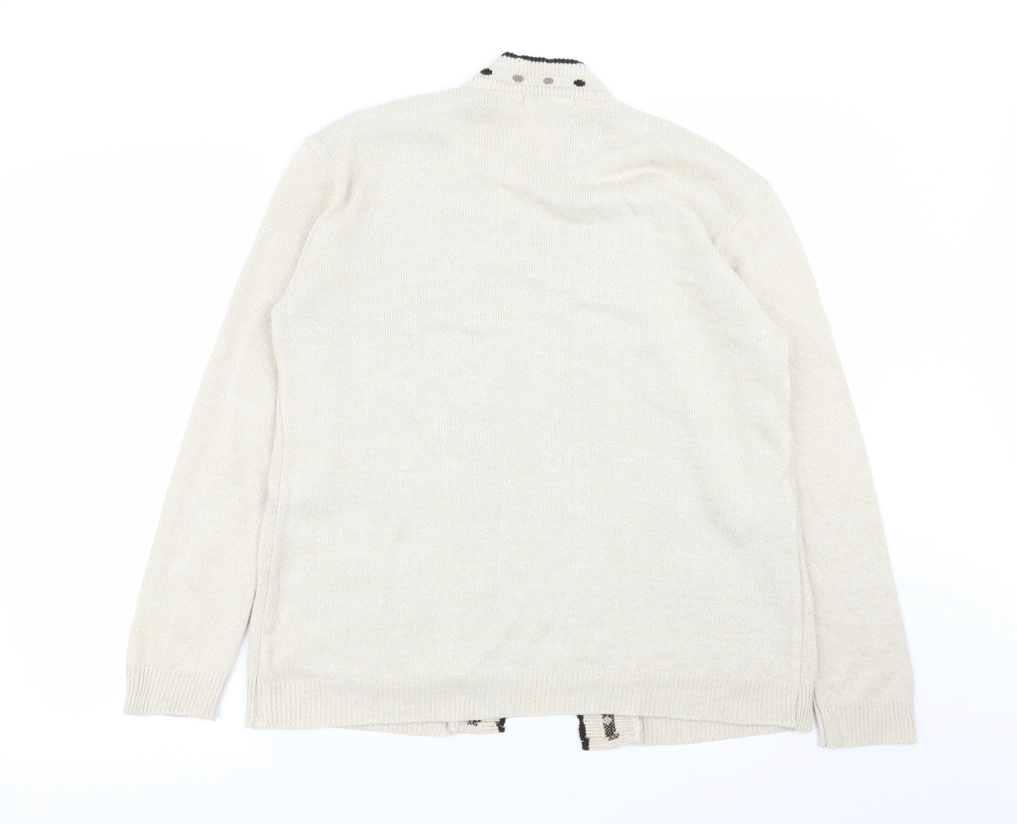 pure fashion Womens Beige Polka Dot  Cardigan Jumper Size M