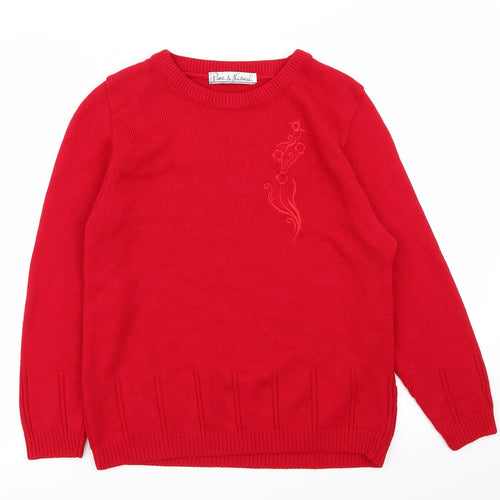 Pure & Natural Womens Red   Pullover Jumper Size M