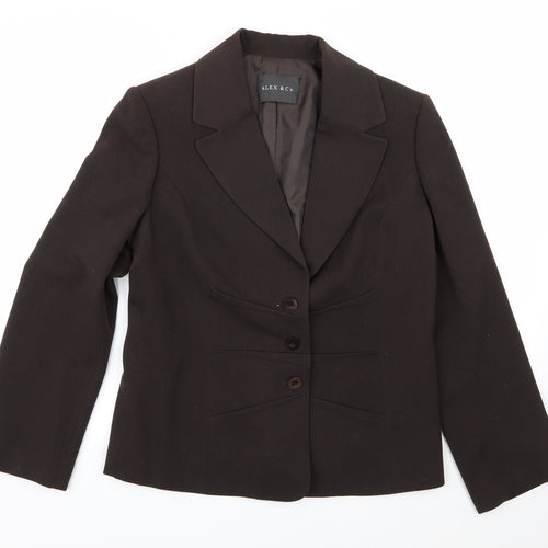 alex& co Womens Brown   Jacket Blazer Size 14
