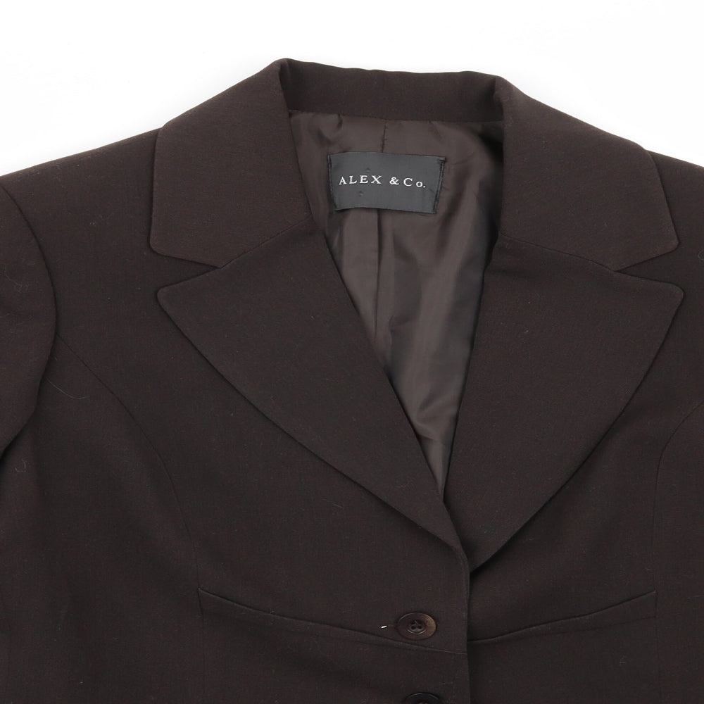 alex& co Womens Brown   Jacket Blazer Size 14