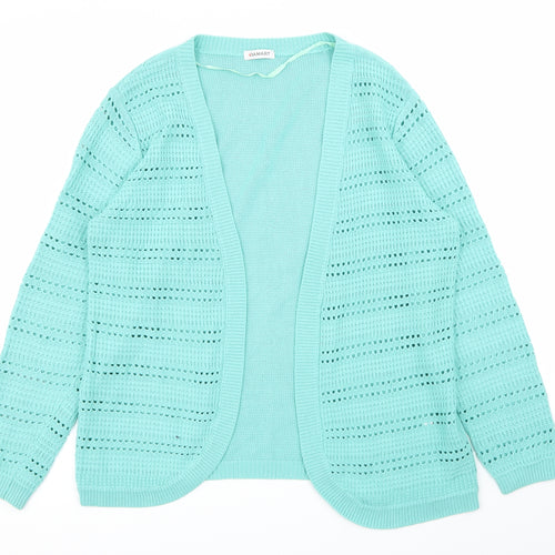 Damart Womens Green Geometric  Cardigan Jumper Size 14